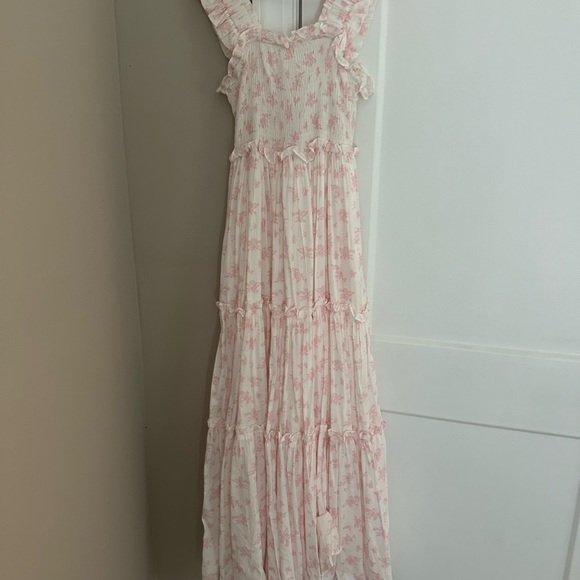 Floral Pink Maxi Dress - Picture 3 of 4